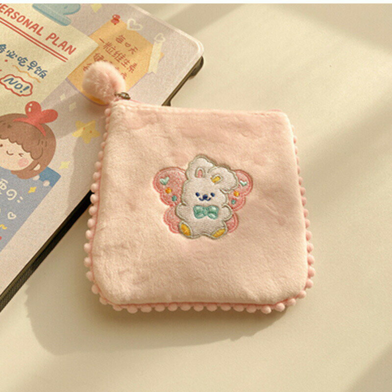 ナプキン収納サニタリーポーチ花ウサギクマふわもこコンパクトハンカチ入れ小物入れ生理用品整理収納ポーチレディース可愛いおしゃれ送料無料