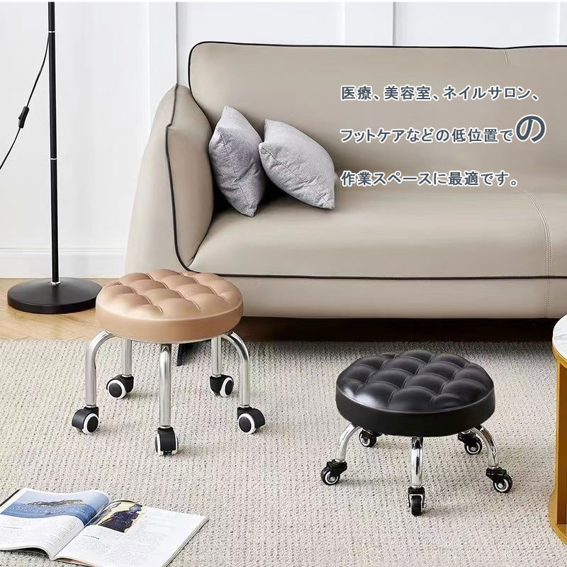 楽天スーパーSALE★限定6Hさらに10％off スツール キャスター付き 背もたれなし 低...