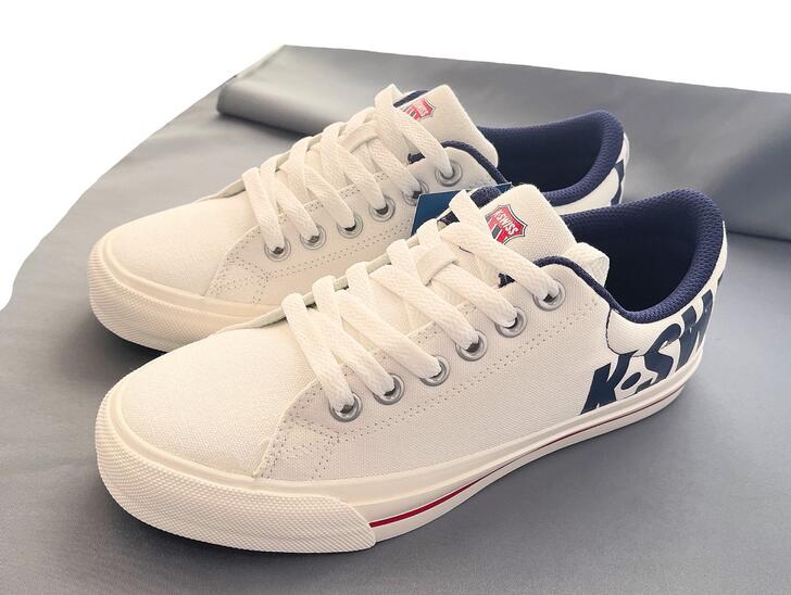 ケースイス ケースイス キャンバススニーカー 130t k k swiss 1ks039 White/Navy ユニセックス スウィス バルカナイズ ゆったりした木型で履きやすい