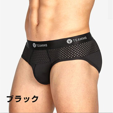 TEAMM8 Crown Brief ドットメッシュ ファッション モノトーン ソフト生地 フルバックブリーフ セクシー ブリーフ