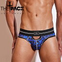 THE PACK/Blu Leopard Peek Brief ファッション系 メンズ ブリーフ 中空デザイン セクシー 吸水速乾 ドットメッシュ ソフト生地 メッシュスポーティ レオパード