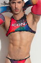 ICON Crop Top タンクトップ セクシー 筋トレ ー 吸水速乾 ソフト生地 運動 スポーティ(4)