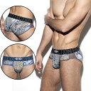 ES collection WILD PRINT BRIEF メンズ 高級素材 立体フロント ポーチUP ローライズ おしゃれ 快適なブリーフ セクシー 吸水速...