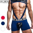 2022 ALEXX/BAZOOKA BOXER メンズ ファッション インナー オープンデザイン セクシー 楽しみ 柔らか素材 吸水速乾 レザー ボクサー （ハーネス別売り）