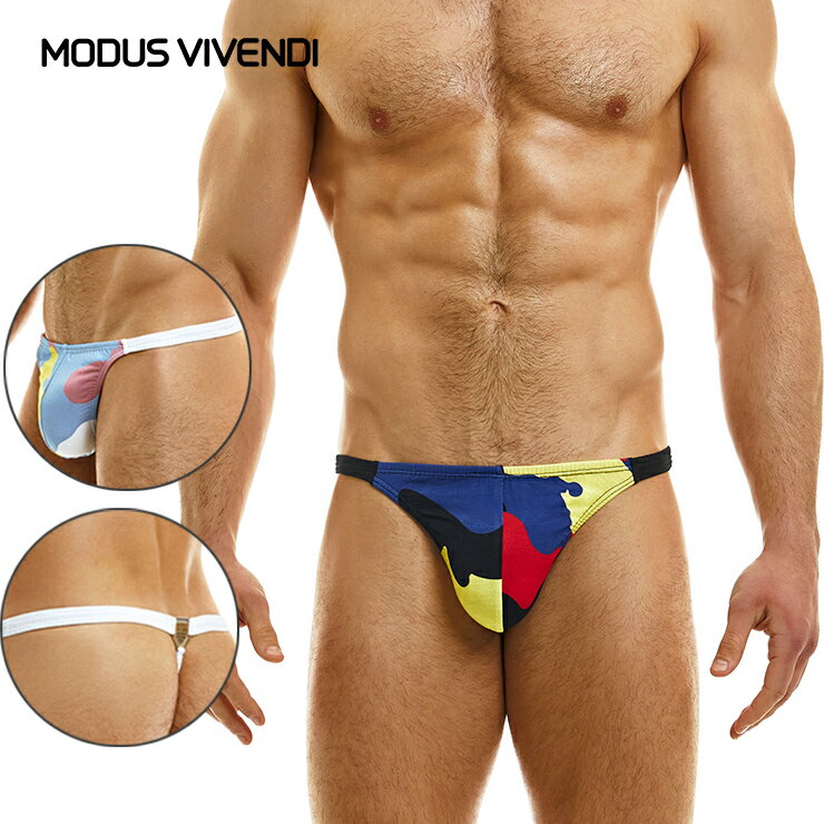 MODUS VIVENDI/Camouflage Thong 贅沢 ファッション 男性インナー ローライズ 高級素材 スポーツ 快適 セクシー メンズ T-バック