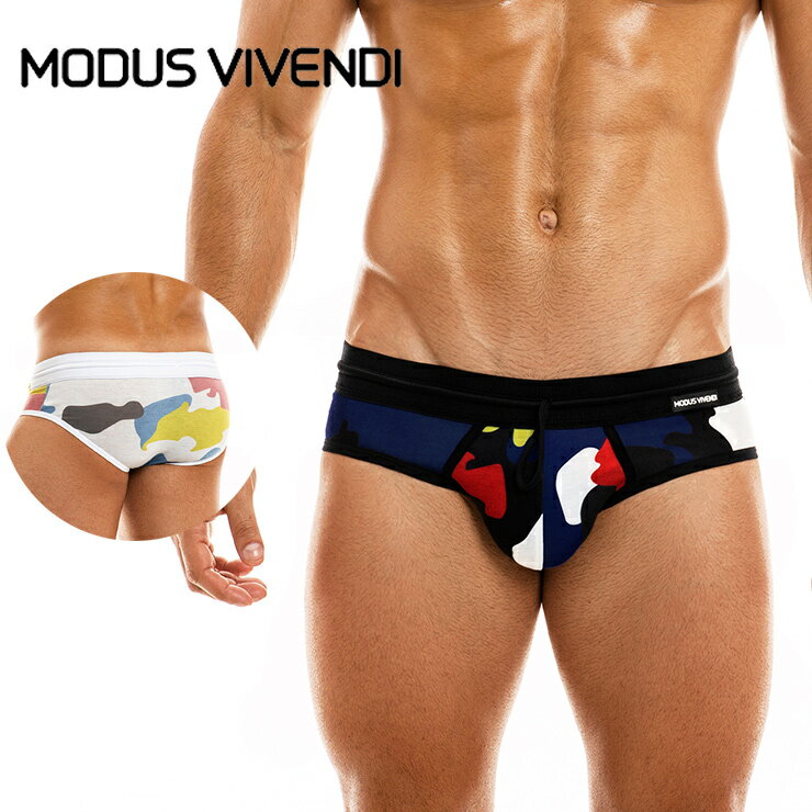 MODUS VIVENDI /CAMOUFLAGE BRIEF ファッション 男性インナー 迷彩柄 高級素材 スポーツ ソフト生地 ストレッチ セクシー メンズ ブリーフ 1