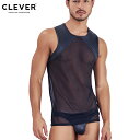 CLEVER AUDACY TANK TOP クレバー シルク感じ ファッション メンズ 運動 薄い 透明感 男性インナー 高級素材 吸水速乾 スポーツ 贅沢 クラブ 1