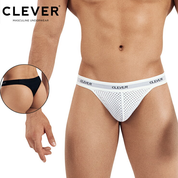 CLEVER /Mesh Thong ファッション メンズ 男性インナー 高級素材 高品質 ドットメッシュ 吸水速乾 ローライズ スポーツ ストレッチ 運動 セクシー Tバック