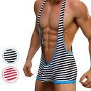 F+R/stripes Body Suit Jockファッション メンズ レスリングスーツ タイトフィット セクシー 伸縮性 通気性 吸水速乾 筋トレ スポーツ ジム 日常 ボディスーツ(4)