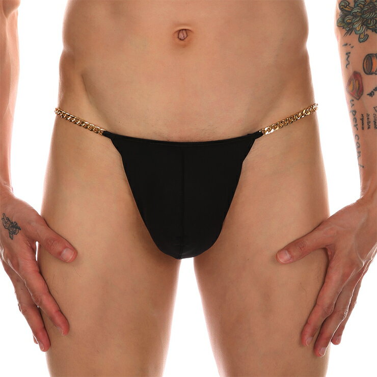 Gold ChainThong ファッション 男性 Tバック ソフト 弾性生地 おしゃれ メンズ パ...