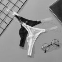 GTOPX Thin Needle Thong 超薄型 透明ウェスト メンズ 柔らか生地 セクシー下着 ローライズ ストレッチ 弾性 吸水速乾 T-バック