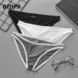 GTOPX Standard BIKINI 人気 メンズ ポーチ ストライプ生地 セクシー下着 ローライズ ストレッチ 吸水速乾 柔らかい 通気性 ブリーフ