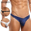 2022夏 SEXY BOY/NEW Thong メンズ セクシー系 下着 高品質 レース生地 通気性 タイトフィット 立体フロント 吸水速乾 T-バック(4)