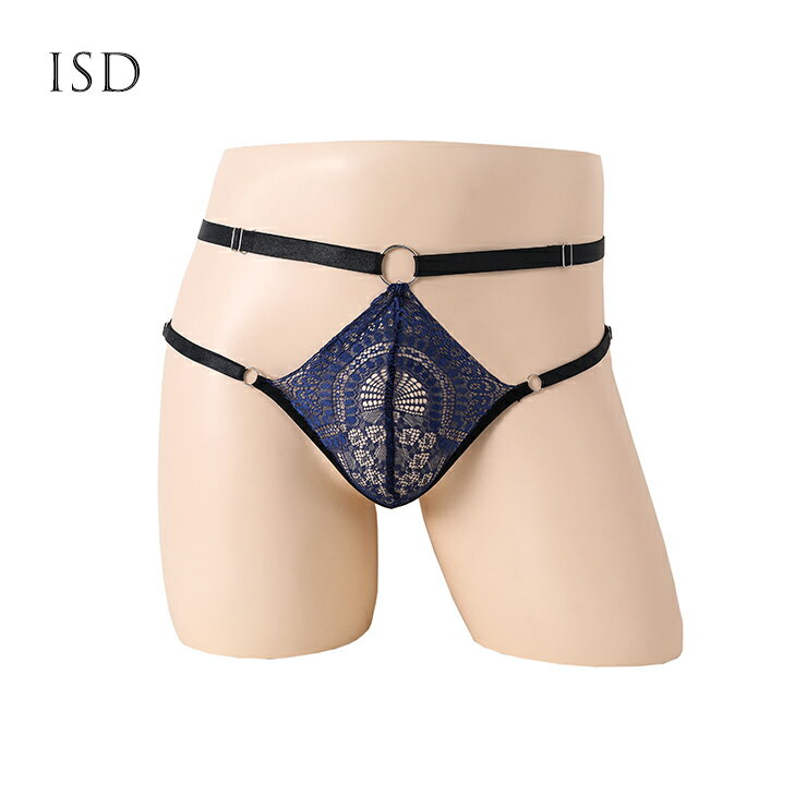 ISD Lace T-BACK ファッション Tパック レース素材 男性 柔らか素材 涼しさ ローライズ 情熱 セクシー 刺激 メンズ パッション フリーサイズ