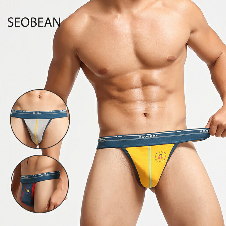 SEOBEAN Sports Thong Tバック セクシー T-back 肌触 メンズインナー 柔らか綿 シンプル 運動ジム 筋トレ 日常