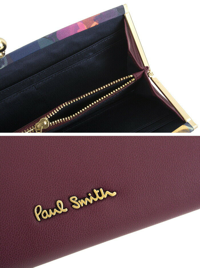 ポールスミス 財布 長財布 がま口財布 Paul Smith バーガンデ pwu765-80 レディース 婦人 ギフト 定番 彼氏 彼女 プレゼント