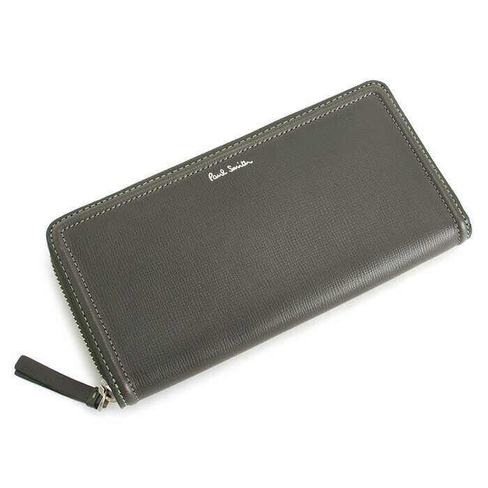 ポールスミス 財布 長財布 ラウンドファスナー カーキ(グレーがかったカーキです。) Paul Smith psc027-54 メンズ 紳士 ギフト 定番 彼氏 彼女 プレゼント