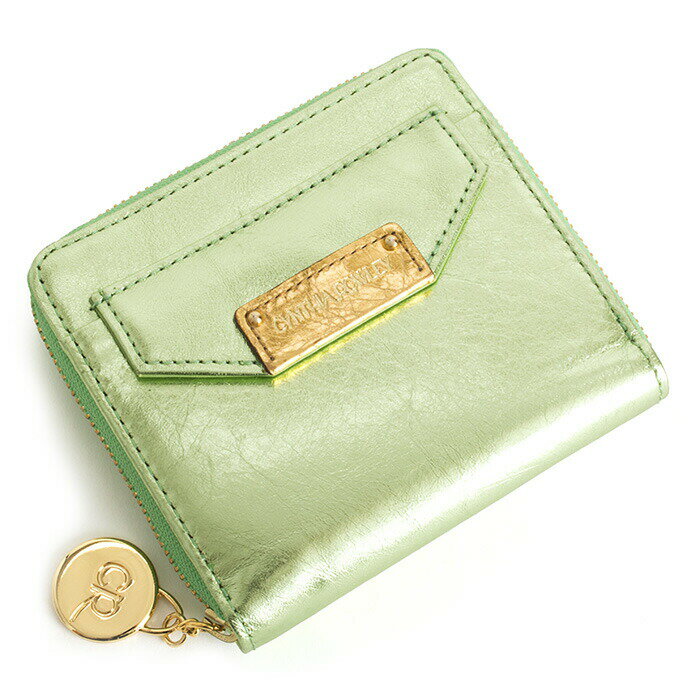 訳あり展示品箱なし シンシアローリー 財布 二つ折り財布 ラウンドファスナー 緑(グリーン) CYNTHIA ROWLEY crp041-50 b レディース 婦人