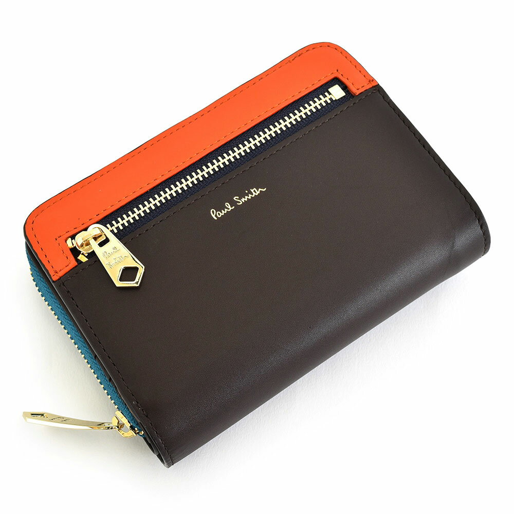 ポールスミス 財布 二つ折り財布 ラウンドファスナー チョコ Paul Smith psc732-71 メンズ 紳士 ギフト 定番 彼氏 彼女 プレゼント