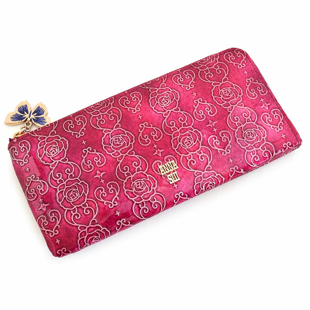 訳あり アナスイ 財布 長財布 L字ファスナー ワイン ANNA SUI 311631-94 b レディース 婦人