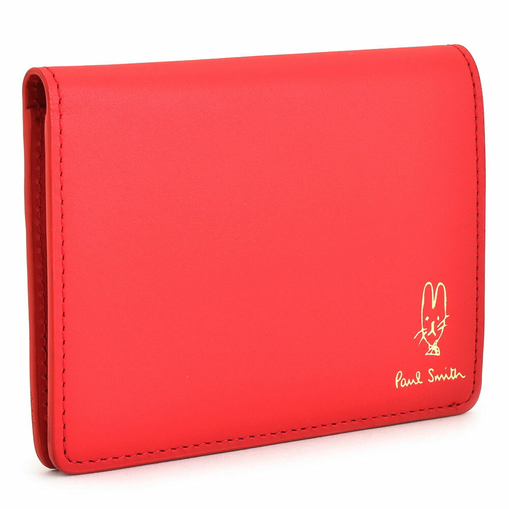 ポールスミス 名刺入れ カードケース 小銭入れ 赤(レッド) Paul Smith bpw074-20 レディース 婦人 ギフト 定番 彼氏 彼女 プレゼントのサムネイル