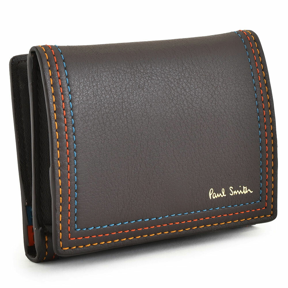 ポールスミス 財布（メンズ） ポールスミス 財布 二つ折り財布（札入なし） ミニ財布 BOX型 チョコ Paul Smith psc690-71 メンズ 紳士 ギフト 定番 彼氏 彼女 プレゼント