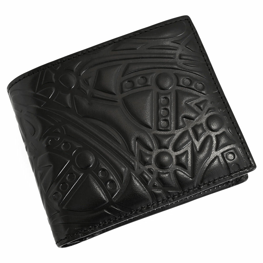 ヴィヴィアン・ウエストウッド 二つ折り財布（メンズ） ヴィヴィアンウエストウッド 財布 二つ折り財布 黒(ブラック) Vivienne Westwood ACCESSORIES vwk573-10 ギフト 定番 彼氏 彼女 プレゼント
