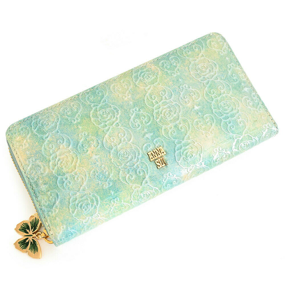 アナスイ 財布 長財布 ラウンドファスナー エメラルドグリーン ANNA SUI 316914-73（317983）レディース 婦人 ギフト 定番 彼氏 彼女 プレゼント