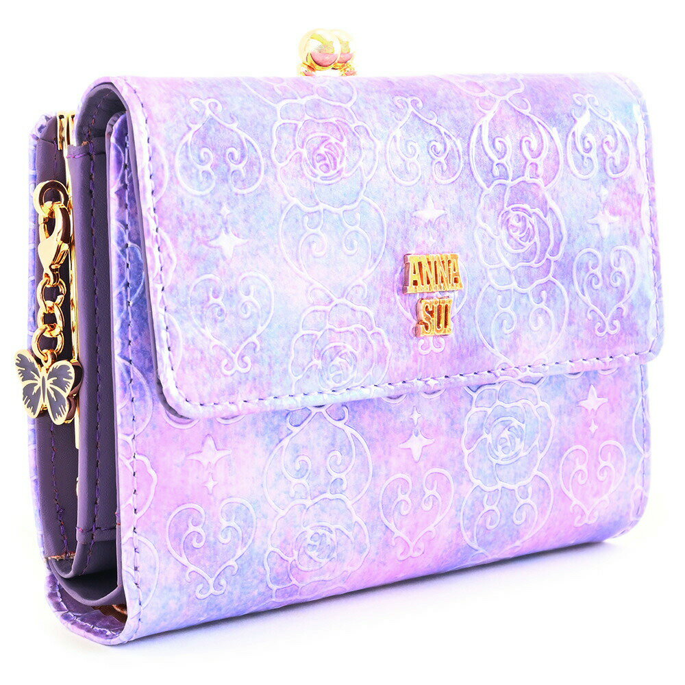 アナスイ 財布 二つ折り財布 がま口財布 ラベンダー ANNA SUI 316916-92 k レディース 婦人 ギフト 定番 彼氏 彼女 プレゼント