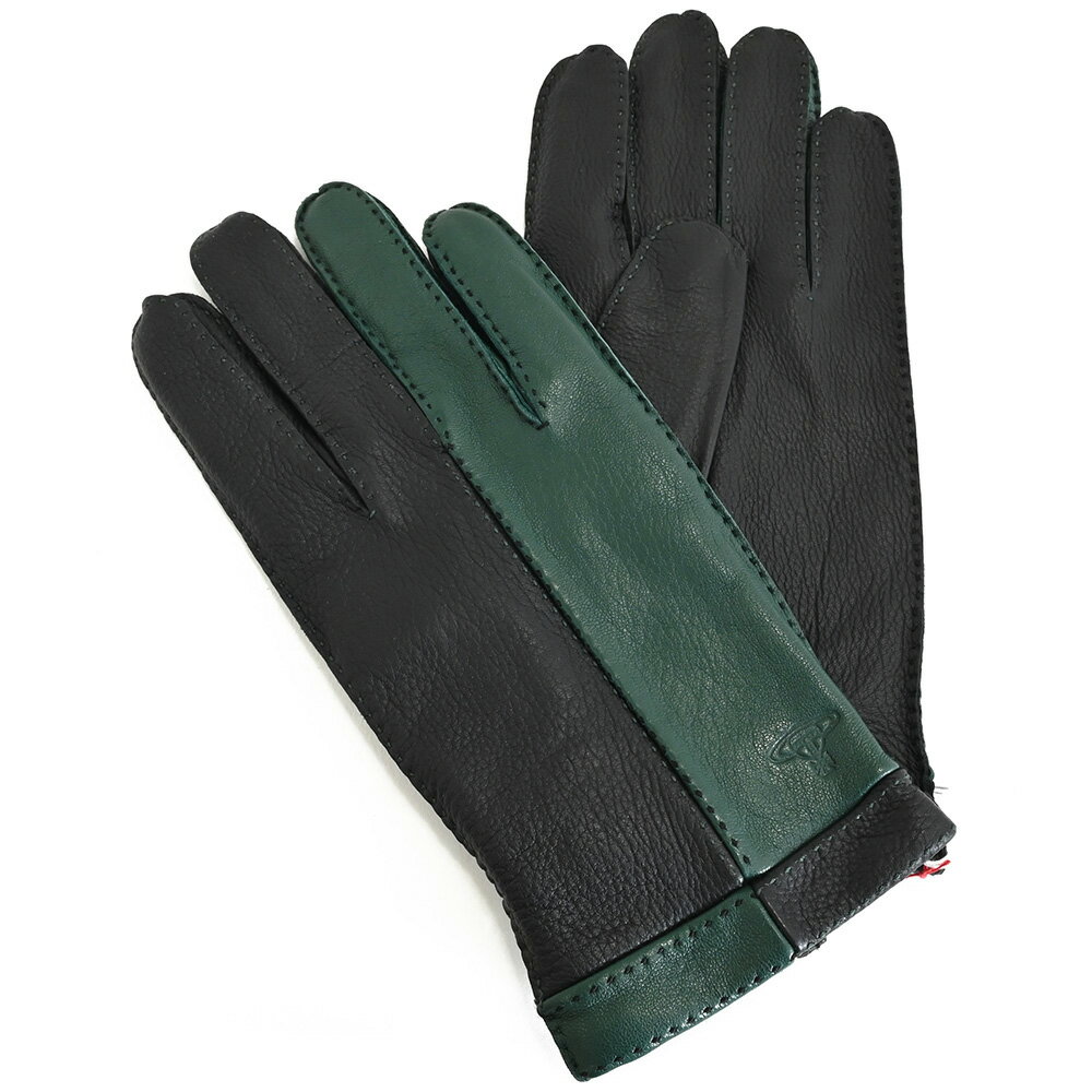 ヴィヴィアンウエストウッドマン 手袋 緑(グリーン)/黒(ブラック) Vivienne Westwood MAN 537vw54725001 メンズ 紳士 ギフト 定番 彼氏 彼女 プレゼント