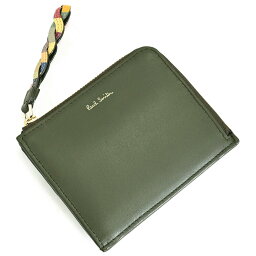 ポールスミス 財布 小銭入れ コインケース 薄型 L字ファスナー カーキ Paul Smith bpw372-54 レディース 婦人 ギフト 定番 彼氏 彼女 プレゼント