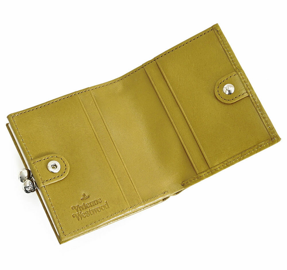 ヴィヴィアンウエストウッド 財布 二つ折り財布 がま口財布 カーキ Vivienne Westwood ACCESSORIES 3218cj23 ギフト 定番 彼氏 彼女 プレゼント
