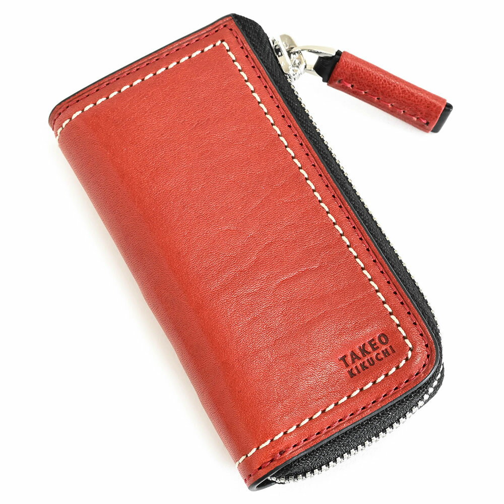 タケオキクチ キーケース L字ファスナー 赤(レッド) TAKEO KIKUCHI 785603 メンズ 紳士 ギフト 定番 彼氏 彼女 プレゼント