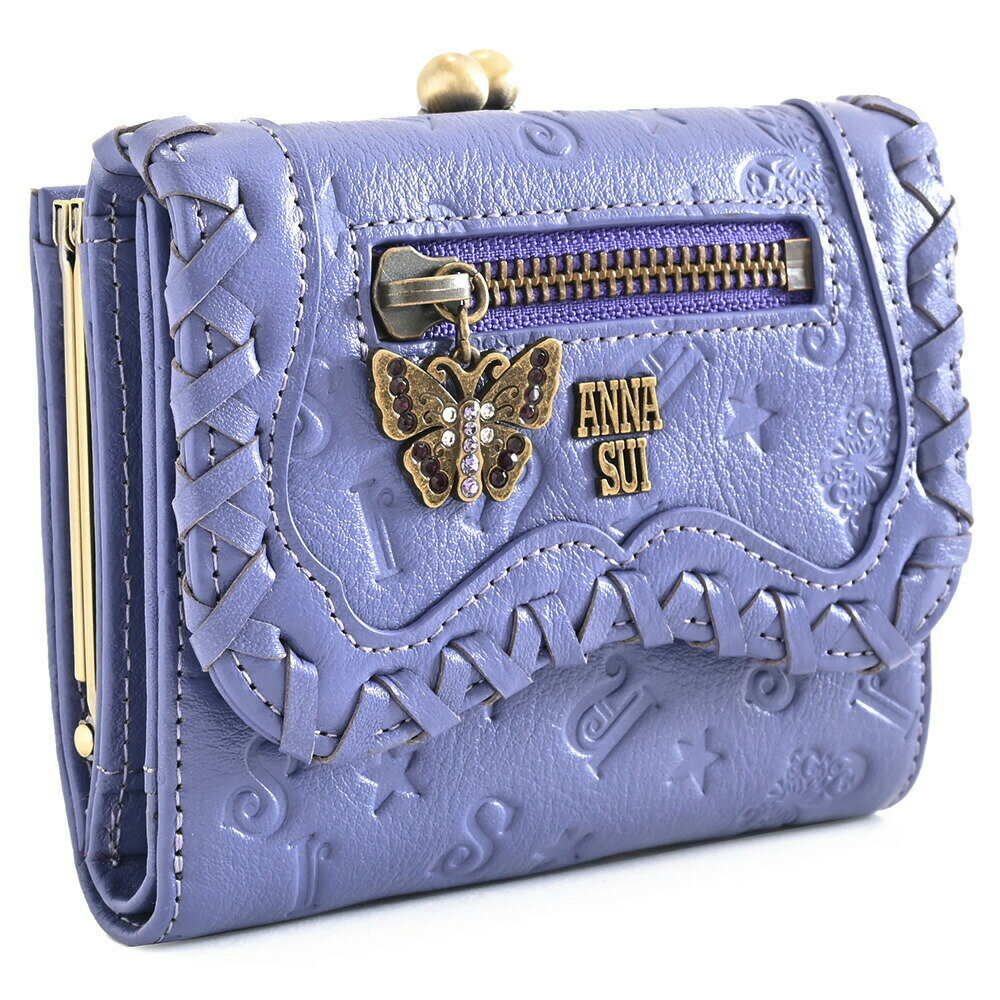 展示品箱なし アナスイ ベロニカ 財布 二つ折り財布 がま口財布 紫(パープル) ANNA SUI 316532-90 レディース 婦人