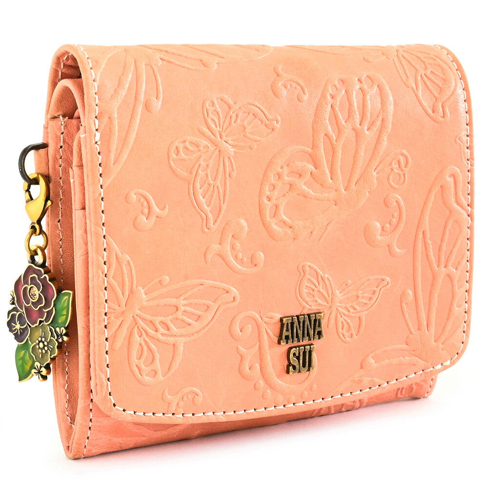 展示品箱なし アナスイ バタフライダンス 財布 二つ折り財布 BOX財布 ピンク ANNA SUI 316792-33 レディース 婦人