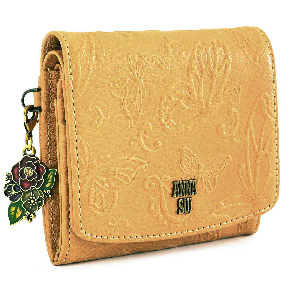 アナスイ バタフライダンス 財布 二つ折り財布 BOX財布 キャメル ANNA SUI 316792-52 k レディース 婦人 ギフト 定番 彼氏 彼女 プレゼント