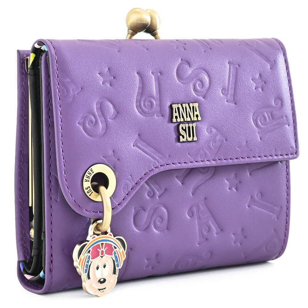 アナスイ Disney DISCO! 財布 二つ折り財布 がま口財布 紫(パープル) ANNASUI 316961-90 レディース 婦人 ギフト 定番 彼氏 彼女 プレゼント