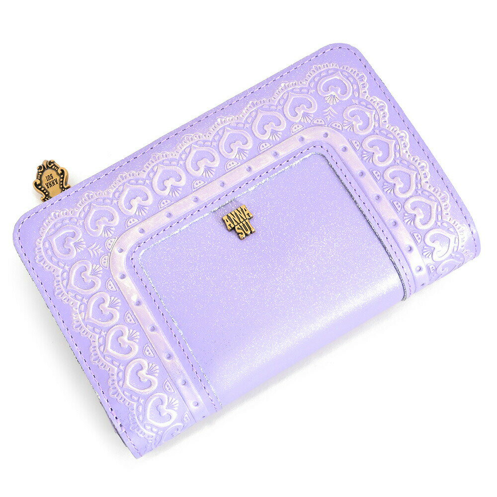 アナスイ フレームアーツ 財布 二つ折り財布 L字ファスナー 紫(パープル) ANNA SUI 317401-92 k レディース 婦人 ギフト 定番 彼氏 彼女 プレゼント