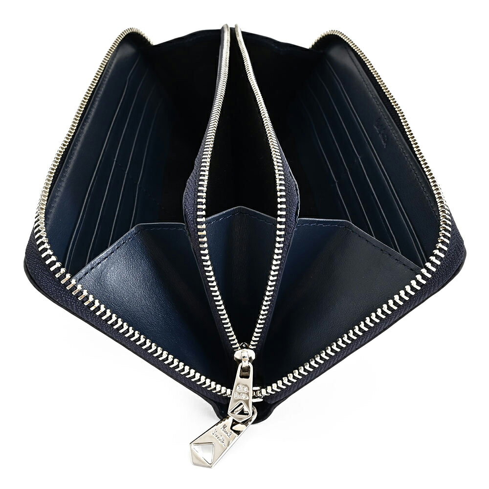 ポールスミス 財布 長財布 ラウンドファスナー 紺(ネイビー) Paul Smith bps657-31 メンズ 紳士 ギフト 定番 彼氏 彼女 プレゼント