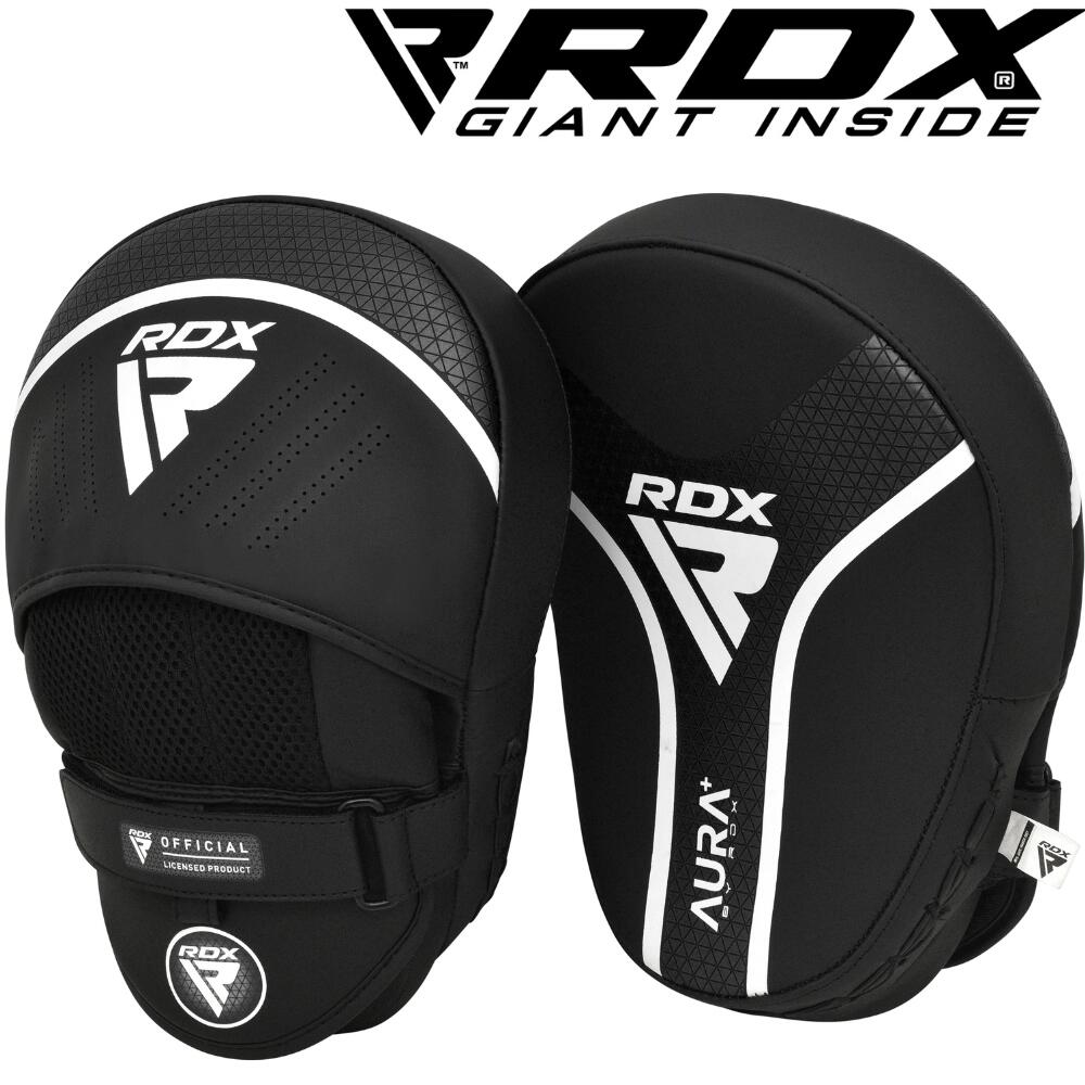 RDX パンチングミット 左右セット 湾曲型 AURA+シリーズ ボクシング キックボクシング ムエタイ 格闘技 MMA 空手 トレーニング 練習 大人 メンズ レディース 子供 ジュニア キッズ こども ブラック 黒 T17 あす楽 送料無料