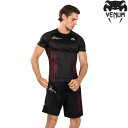 UFC VENUM Performance Institute 2.0 ラッシュガード 半袖 RASHGUARD キックボクシング ムエタイ 格闘技 MMA ボクシング コンプレッション トレーニング 練習 メンズ 男性 通気性 快適 ブラック レッド ユーエフシー ヴェヌム 送料無料