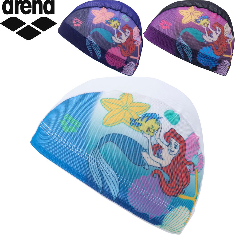 arena ディズニー メッシュキャップ 昇華プリント 水泳 競泳 スイミング プール スイム メッシュ キャップ 水泳 競泳帽 帽子 承認 ユニセックス 男女...