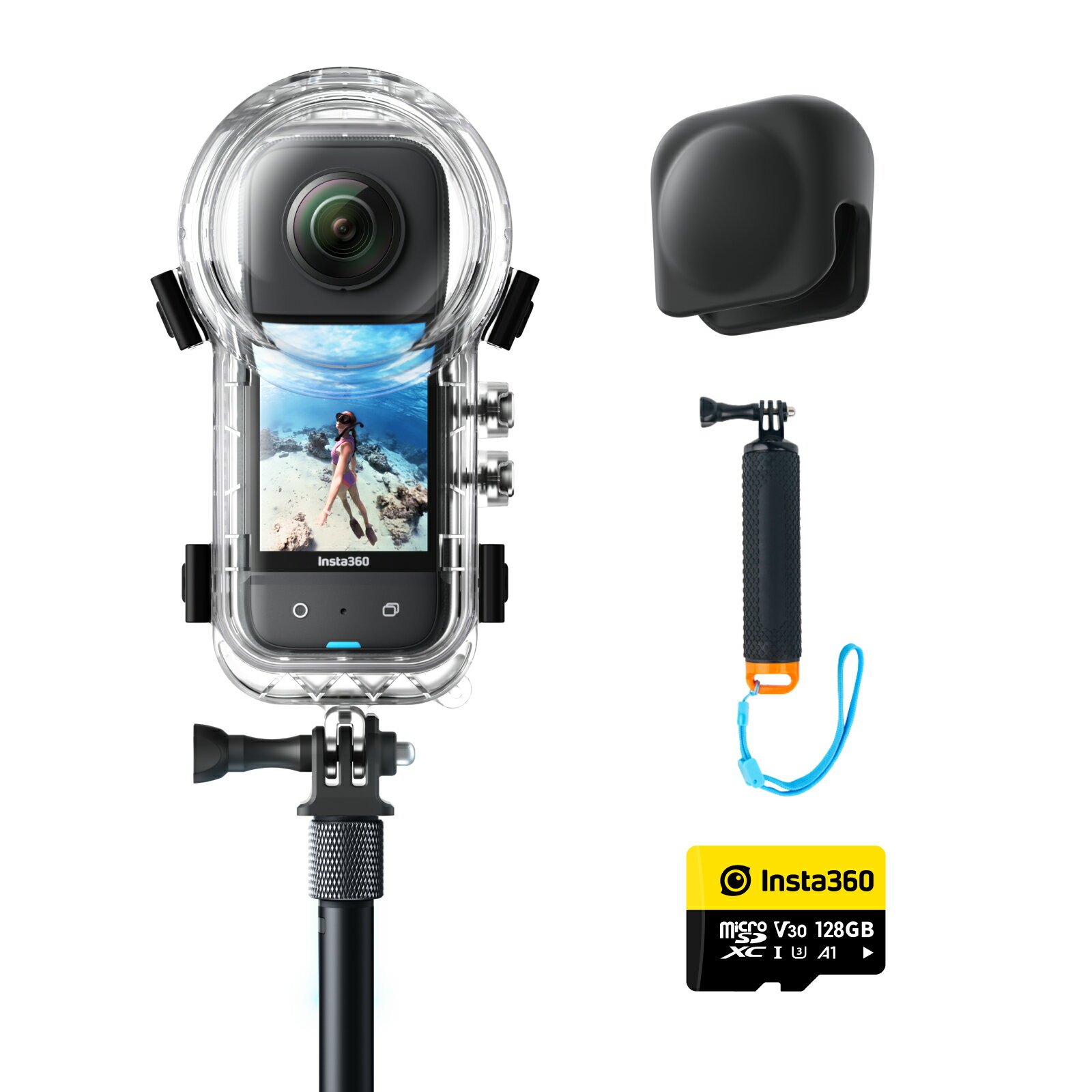 Insta360 X3 ʤ奭å| 128GBꥫ X3ӥ󥰥å 360٥ IPX8ɿ 奫 ɿ奱ǽ 360ư&360ټ̿ ֥ 4K;λ