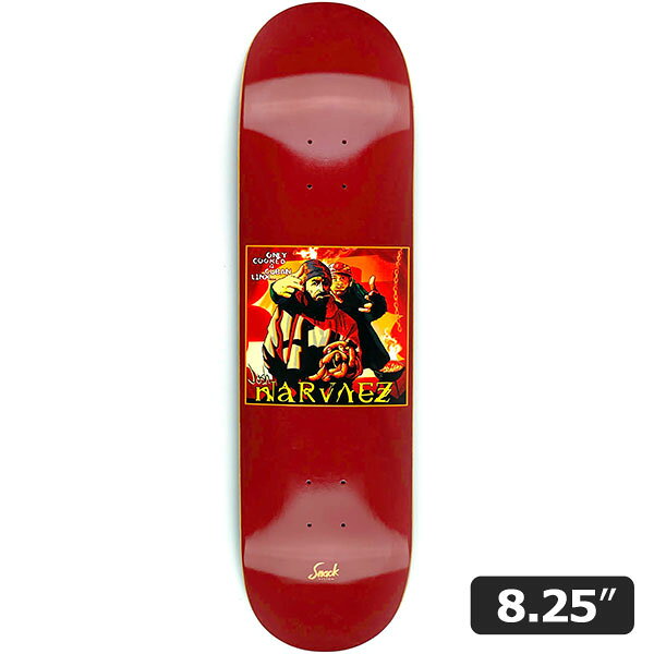 商品詳細 【SNACK｜JOSH NARVAEZ CUBAN LINX】 2007年にSFでスタートしたスケートカンパニー。 SFを拠点とするネイサン・ポーターをはじめ、シカゴのロジャー・クレブスやGX-1000シリーズでもおなじみのフェルナンド・コヴァルビアスなど、RAWなストリートスケーターたちがチームに在籍しています。 日本国内でも実力派のジャパンライダーとして神戸の三浦コウヘイや原功次郎などがサポートされています。 スピード感とRAWなストリート精神に溢れたスケートスタイルが魅力的なJOSH NARVAEZのシグネチャーデッキ。 スケート以外にも料理の才能があり、『Skate Jawn』の企画などでレシピを紹介するほど「料理のできるスケーター」としても知られています。 デッキサイズ(インチ) ・Width：8.25" ・Length：31.75" ・Wheelbase：13.9" ＊1インチ＝約2.54cm 在庫に関して当店販売商品は実店舗と在庫を共有しております。また、メーカーからのお取り寄せでのご用意となる商品もございます。お申し込み頂きました商品が、「販売終了/在庫完売」等でご用意ができない場合もございます。 その際はキャンセルのご連絡をさせて頂く事もございます。予めご了承ください。画像に関して掲載しております画像はサンプル画像となります。お手持ちのディスプレイや周辺機器の設定により実商品と色合い等に若干誤差が生じる場合がございます。