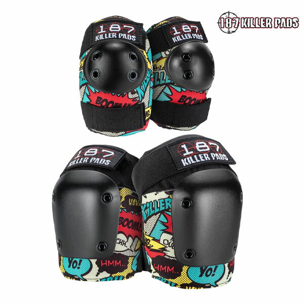 【187 KILLER PADS】KNEE & ELBOW PAD COMBO PACKカラー：comicプロテクター 肘 膝 キッズ 子供スケー..