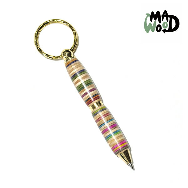 ウッドボールペン 【MAD WOOD】BALLPEN KEYCHAIN gold マッドウッド ボールペン 小物 スケートボード スケボー SKATEBOARD