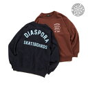 【DIASPORA】JAZZY SPORT MBIOSIS CREWNECK SWEATSHIRTnavy/brownディアスポラ スケートボードクルーネック トレーナー