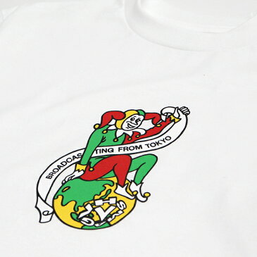 【VHS MAG】CLOWN L/S TEE カラー：white ブイエッチエスマグ ティーシャツ 長袖 スケートボード スケボー SKATEBOARD