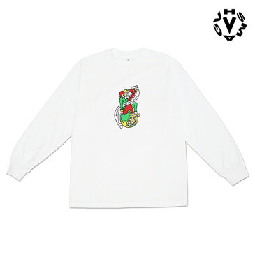 【VHS MAG】CLOWN L/S TEE カラー：white ブイエッチエスマグ ティーシャツ 長袖 スケートボード スケボー SKATEBOARD