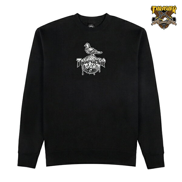【THRASHER×ANTIHERO】COVER THE EARTH CREWNECK blackスラッシャー アンチヒーロートレーナー スケートボード